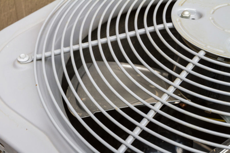 Close up of an air conditioner's fan