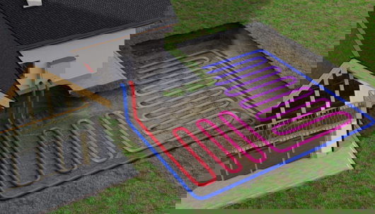 a geothermal heating system for a home.